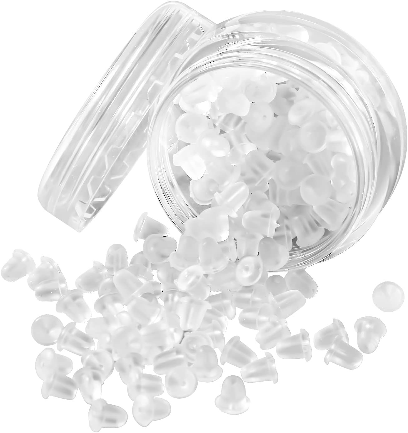 Rubber Earring Backs Soft Clear Earring Backings for Studs Hypoallergenic Silico