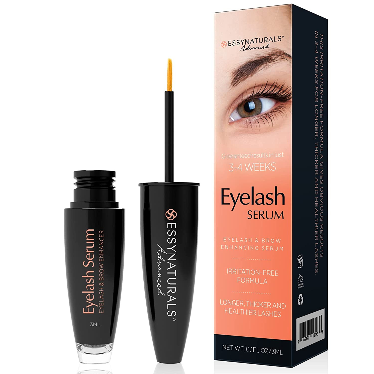 Essynaturals Eyelash Growth Serum - Premium Lash Serum - Fuller, Thicker Lashes