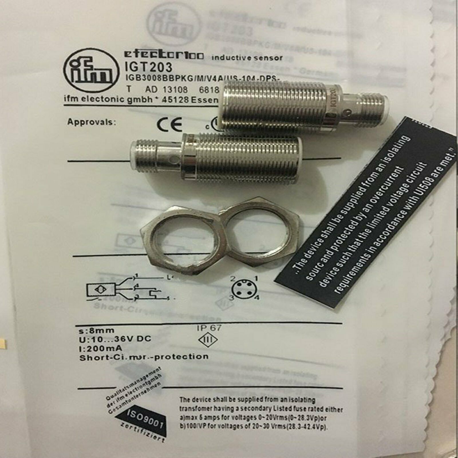 IFM IGT203 Inductive Proximity Switch Sensor 10...36 DC New