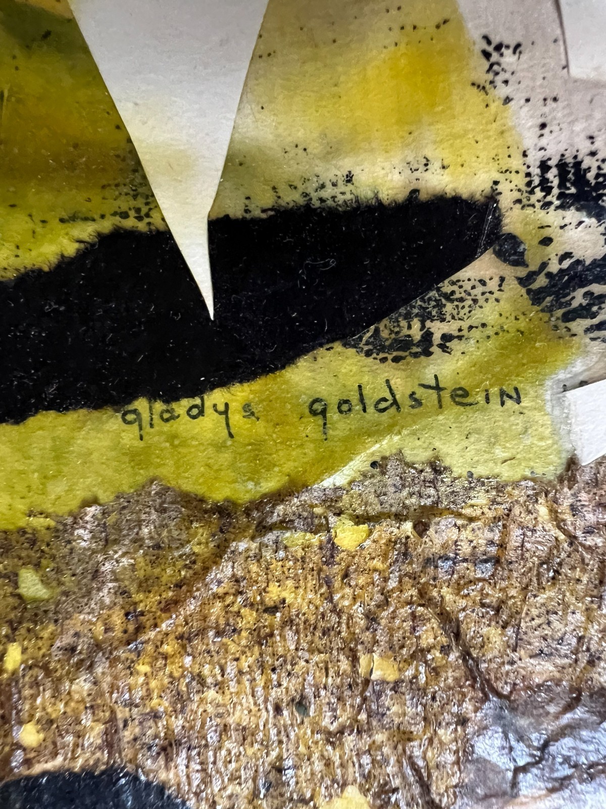 Gladys Goldstein Mixed Media Gold Forms c1957