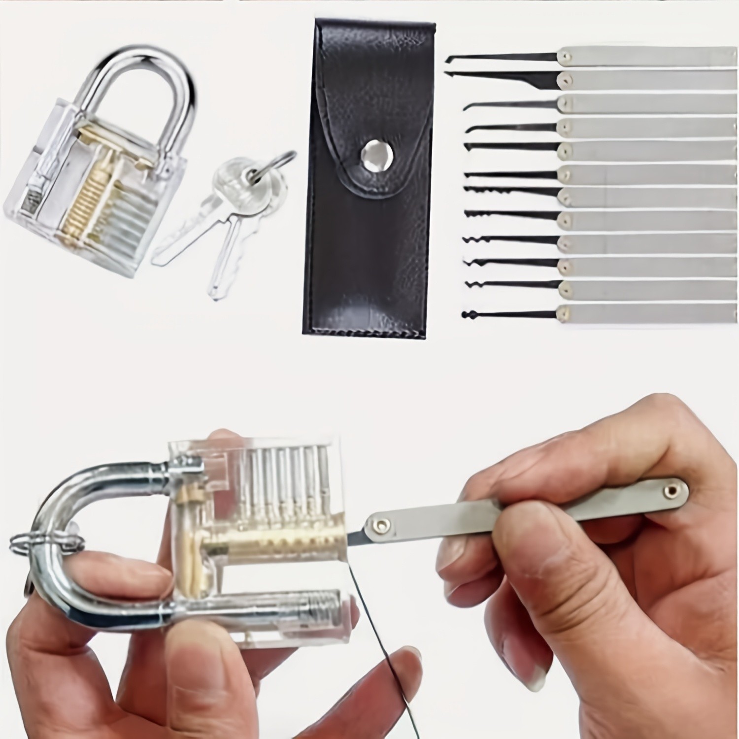 Educational Transparent Padlock Model Set for Lock Mechanism Study Beginners Kit