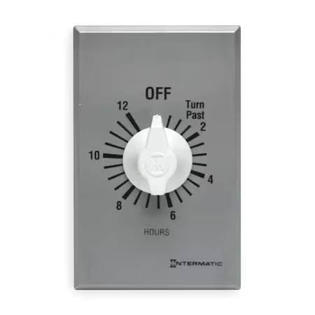Intermatic Ff412h Timer, Spring Wound, 12 Hr, Dpst, Silver