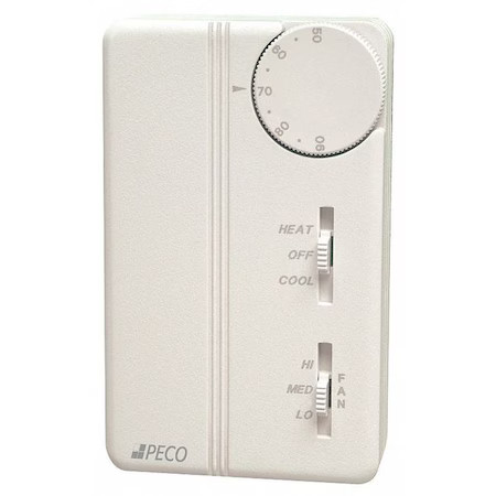 Peco Ta167-007 Fan Coil Thermostat, Electronic, Analog