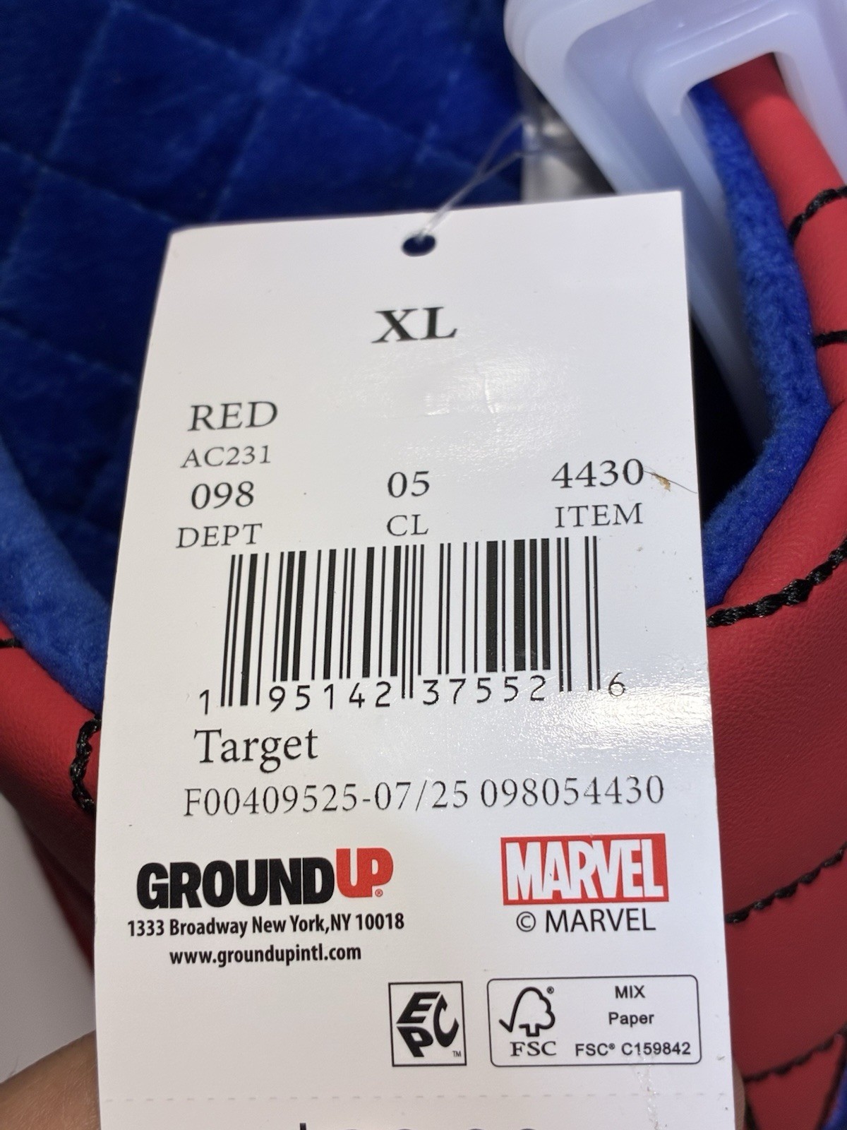 Marvel Spider-Man Slippers XL Spiderweb Indoor Slides NEW