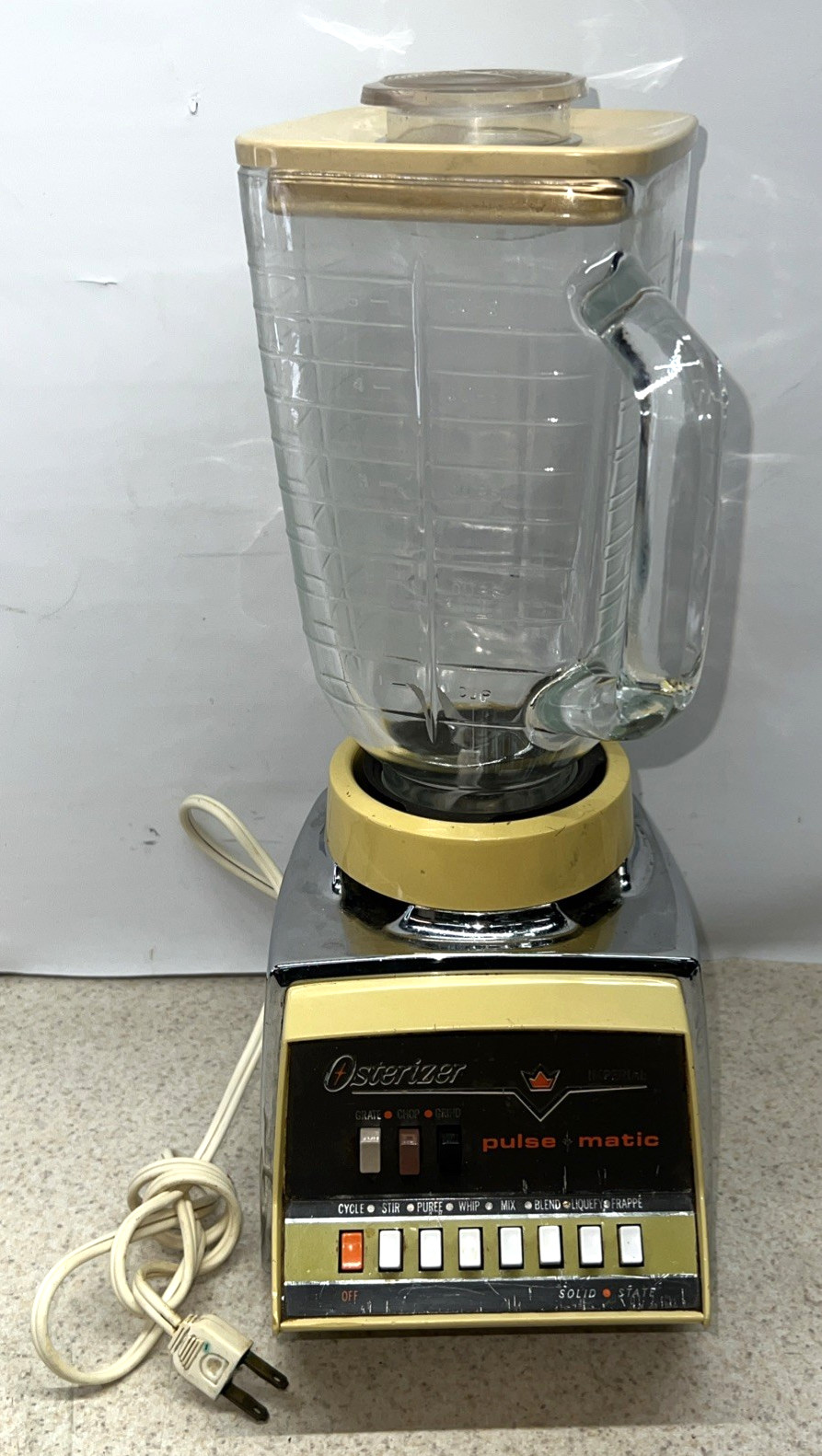 Osterizer Pulse matic Imperial Vintage Tabletop Blender Yellow   CLEAN - TESTED