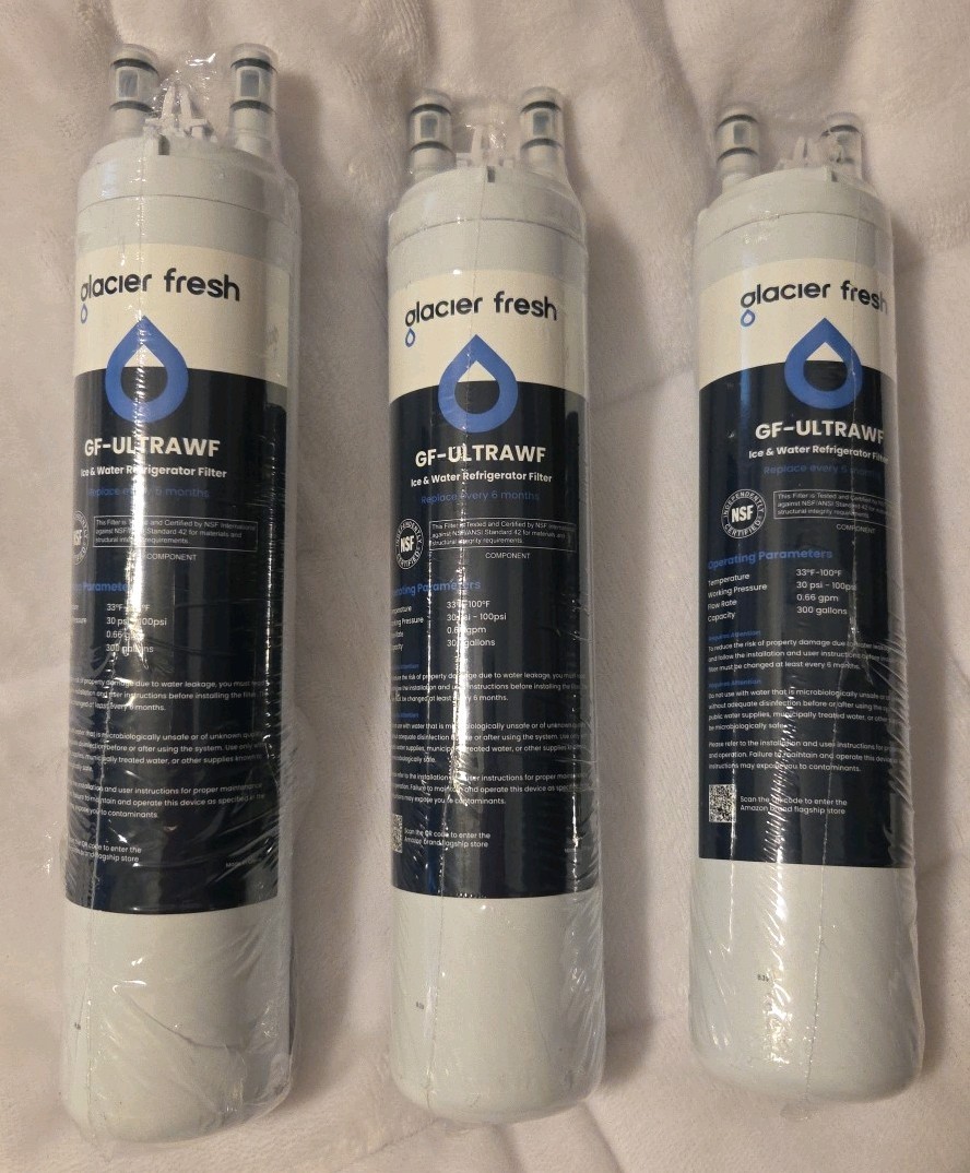 Glacier Fresh GF-ULTRAWF Refrigerator Water Filter For Frigidaire Lot Of 3 New