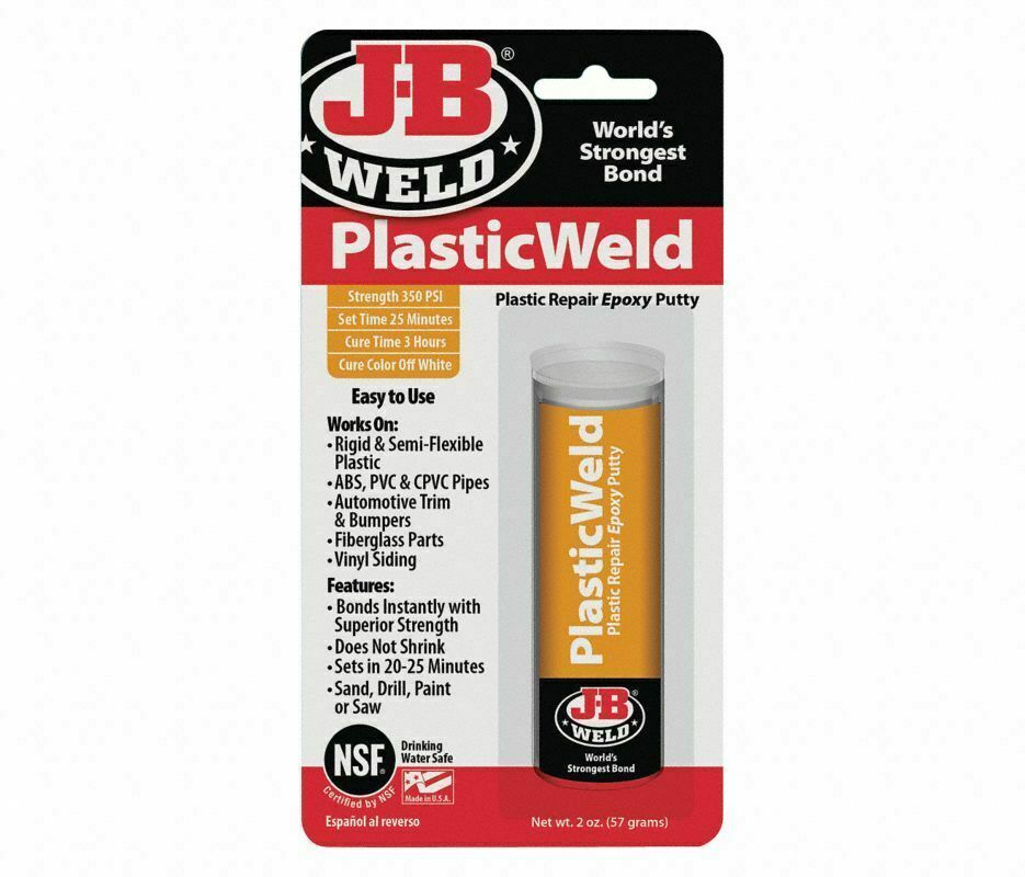 J-b Weld 8237 2oz J-B Weld Kwik Plastic PVC ABS FIBERGLASS Epoxy Stick