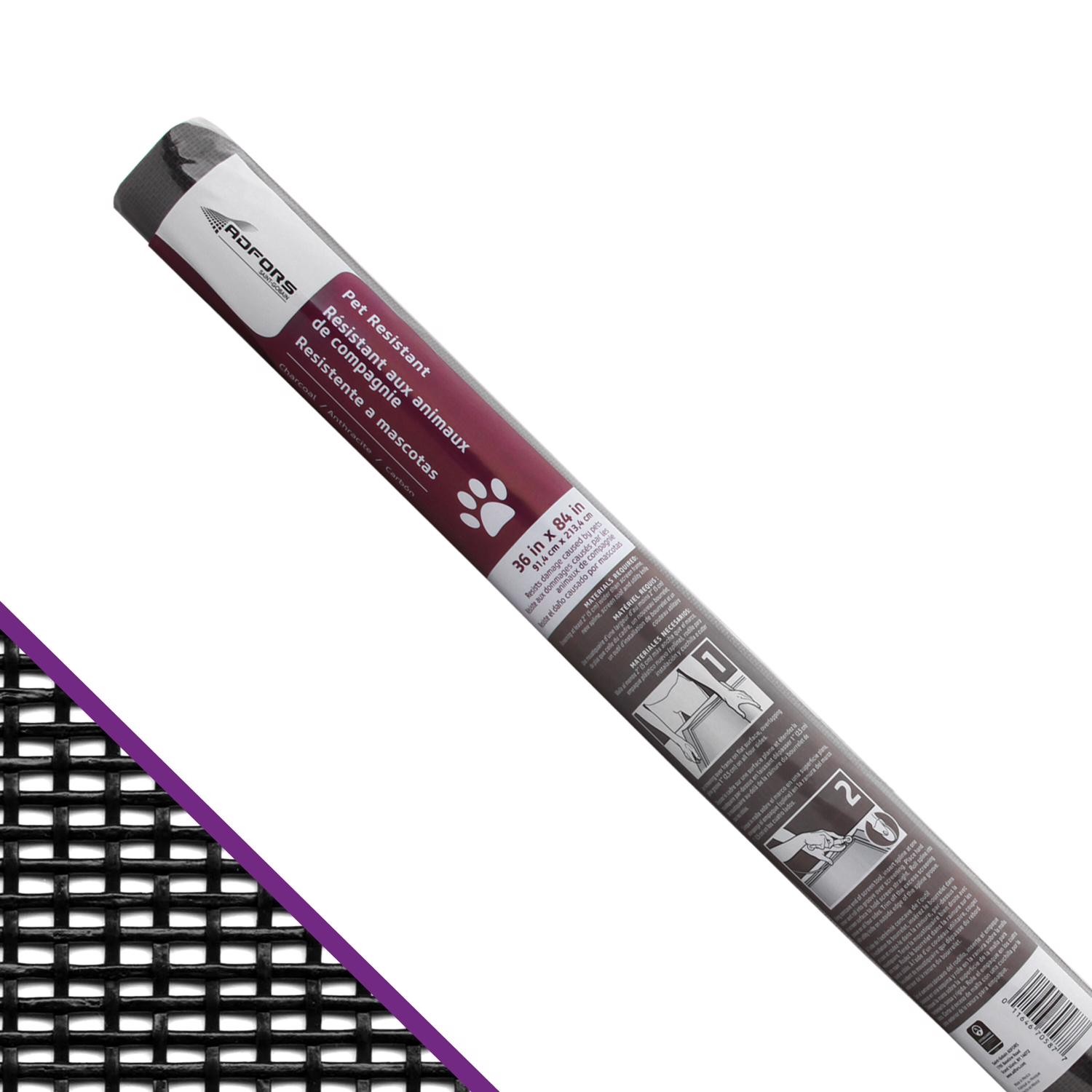 Adfors FCS8988-M Polyester Grey Pet Door and Window Screen 7 L ft. x 36 W in.