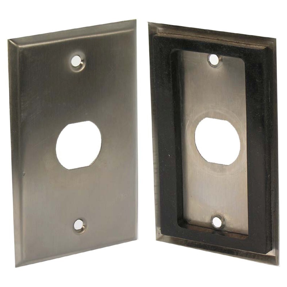 1-Gang 1 Port Hole Water Sealed Wall Plate Faceplate Cat6 RJ45 Stainless Steel