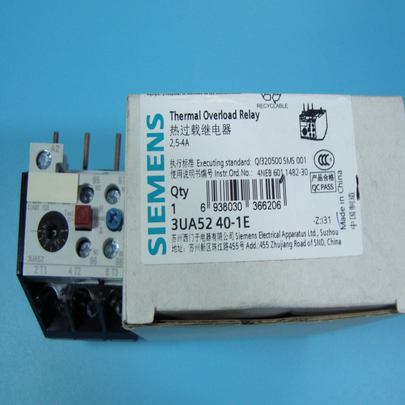 SIEMENS Thermal Overload Relays 3UA5240-1E / 3UA52 40-1E (2.5~4)
