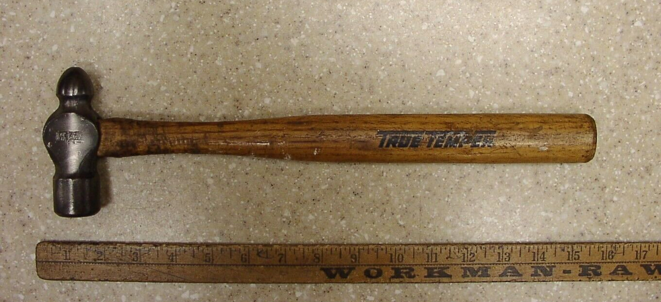Vintage True Temper Ball Peen Hammer,1lb.6oz,4" Head,Rat Rod,Use & Wear,VGC,L@@K