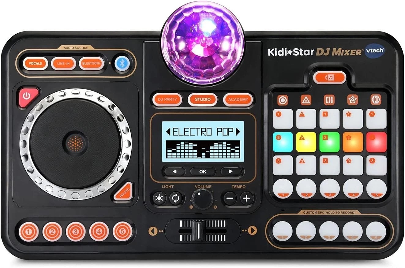 Interactive DJ Turntable for Kids - Bluetooth Mixer with Built-in Speaker