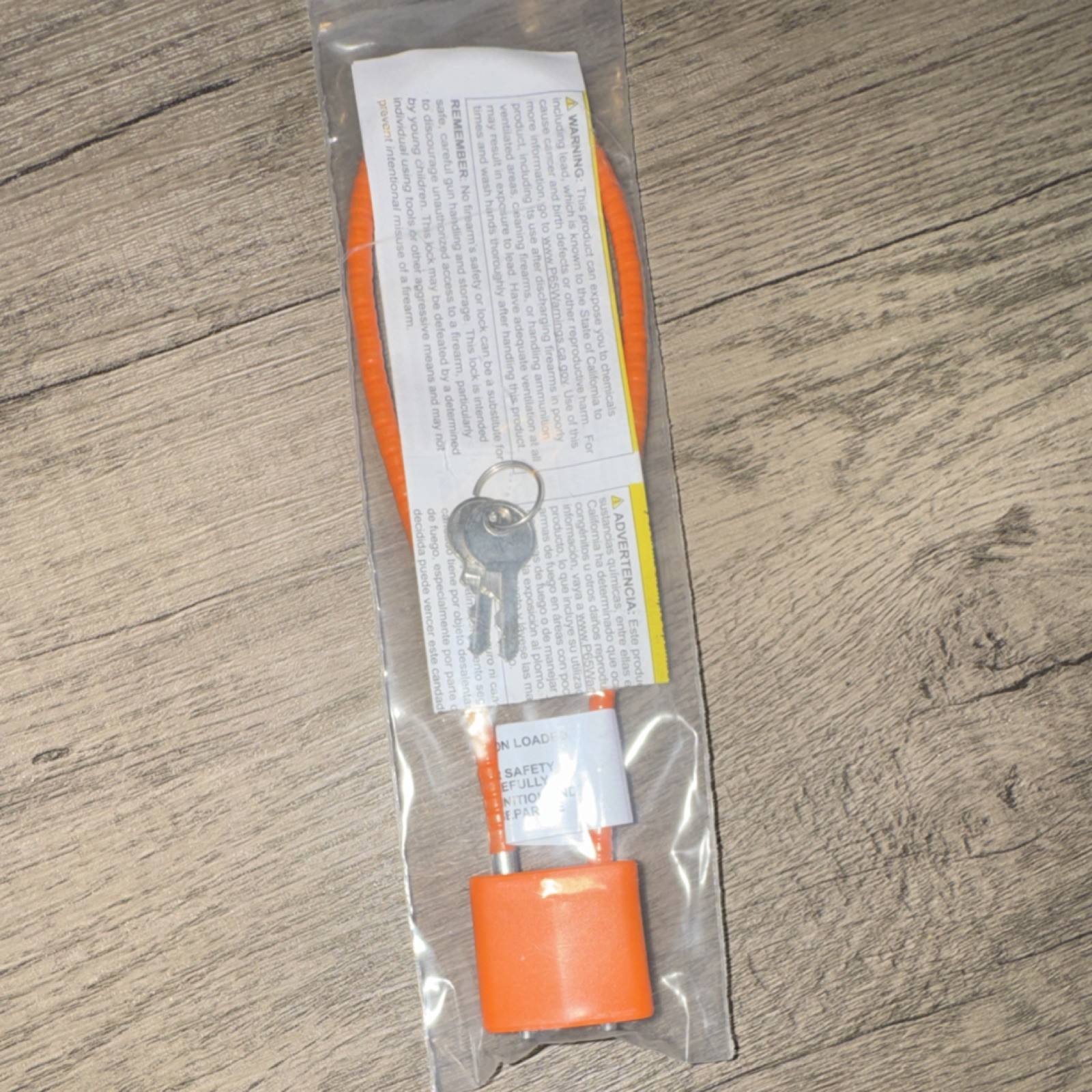 Orange Steel Cable Gun Lock for Pistol Rifle Shotgun Revolver with 2 Keys