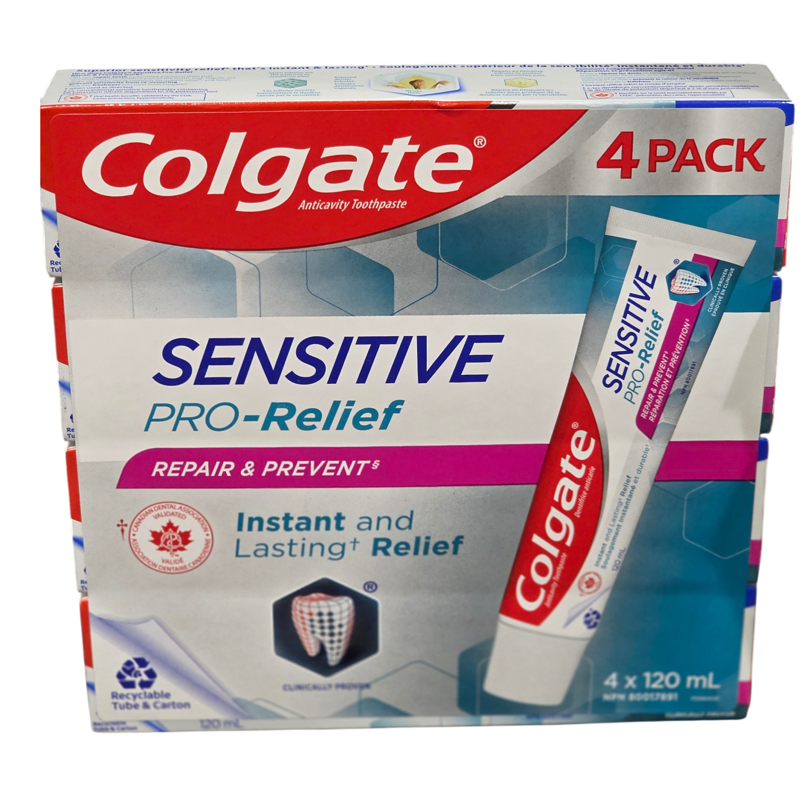 4 PACK  Colgate Sensitive Pro-Relief Repair and Prevent Toothpaste 120ml Each
