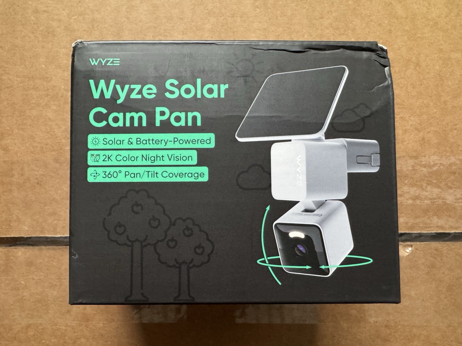 WYZE Solar Cam Pan Solar & Battery Powered 2K Color Night Vision Camera - New