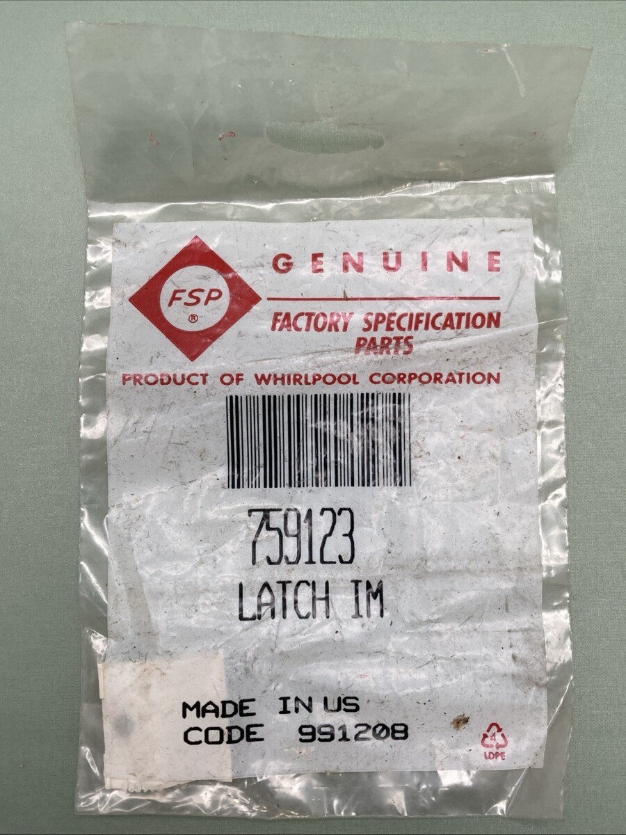 NEW GENUINE WHIRLPOOL 759123 DOOR LATCH FOR ICE MACHINE