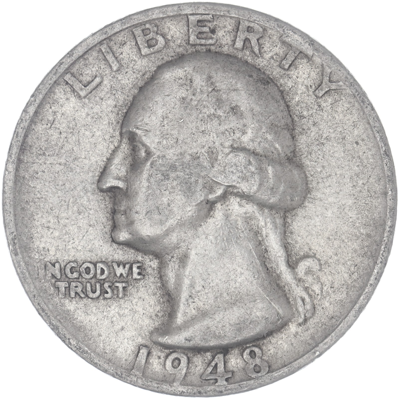 1948 S Washington Quarter 90% Silver Fine FN See Pics L014