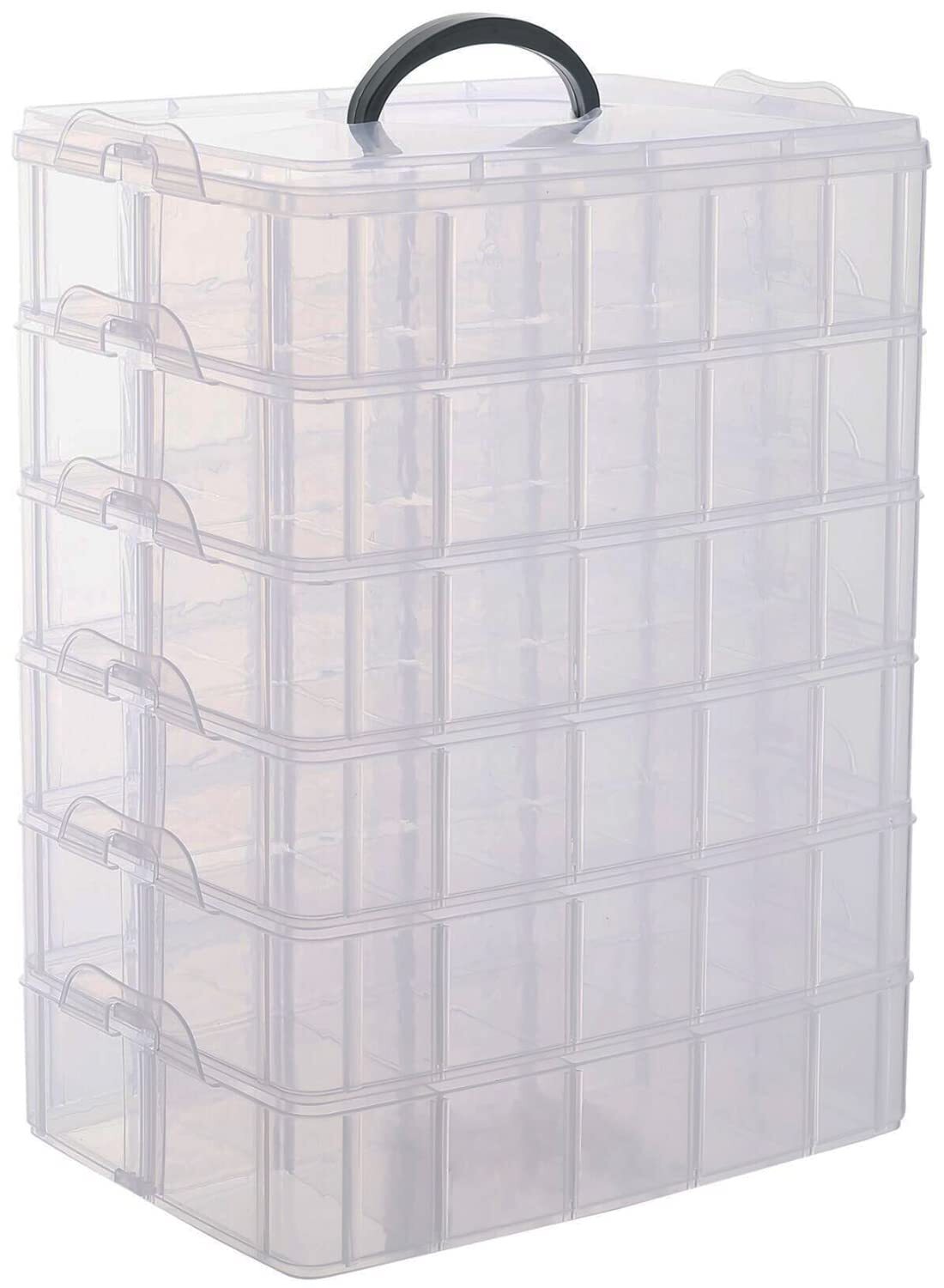 6-Tier Stackable Storage Box 60 Compartments for Crafts Toys Arts