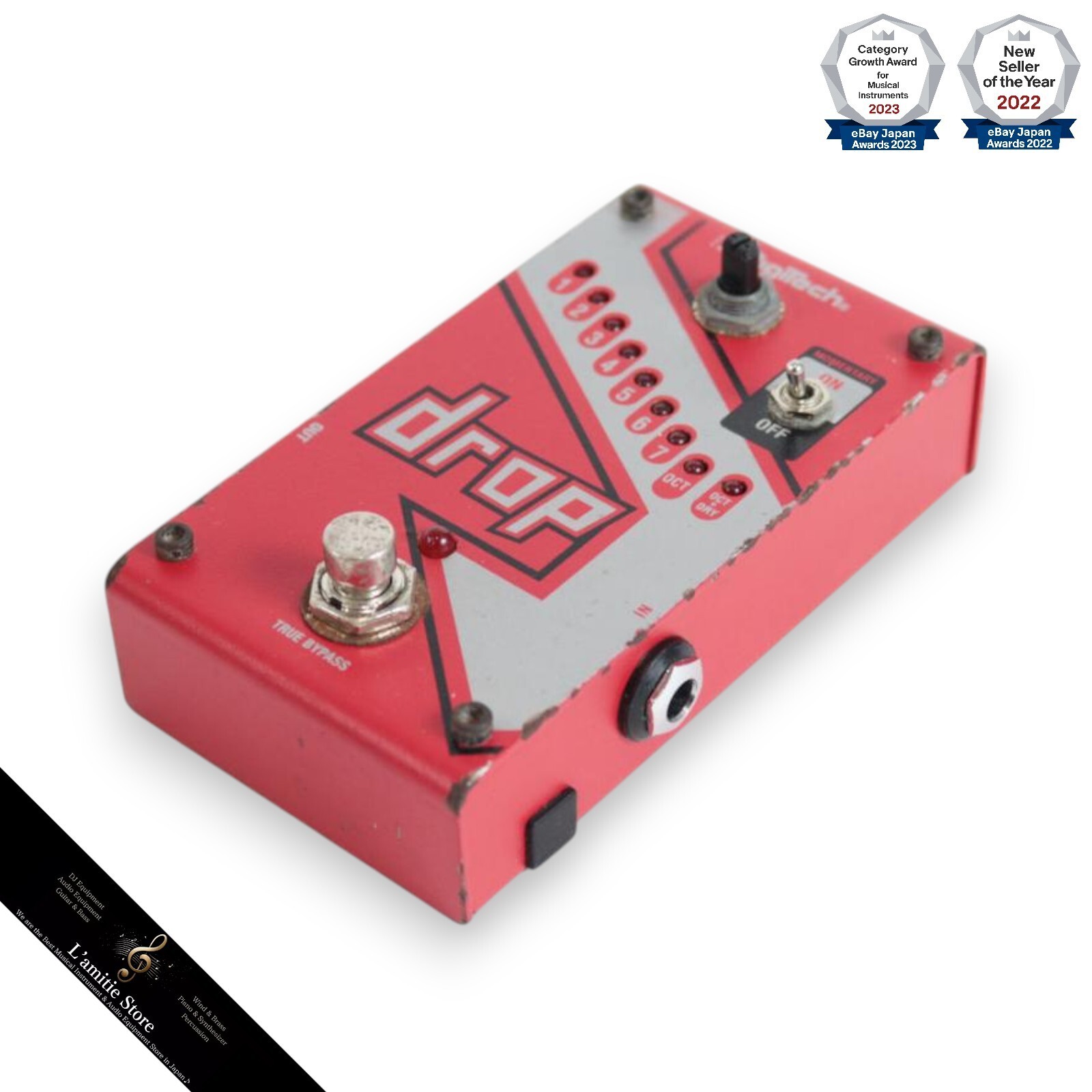 Digitech DROP Compact Polyphonic Tune Pitch Shifter Octaver JP Analog Red Used