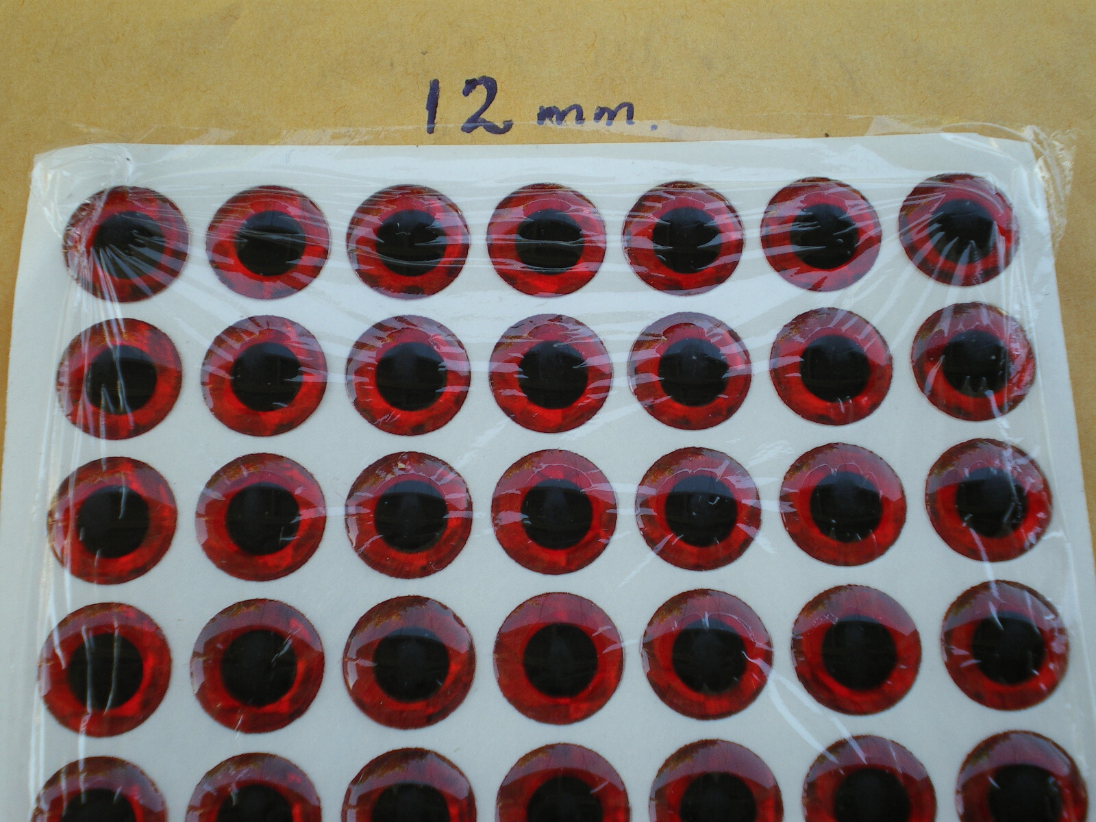 126 PCS. 3D 12MM RED HOLOGRAPHIC FISHING LURE EYES/FLY TYING JIGS/TACKLE CRAFT
