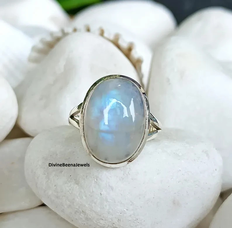 Moonstone Ring , 925 Sterling Silver Ring , Handmade Ring , Gemstone  All Size