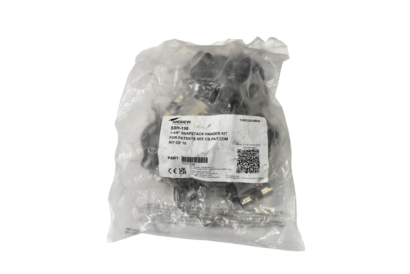 ANDREW SSH-158 1-5/8" SnapStack Hanger Kit Cable Clamp Stainless Steel 10 Pack