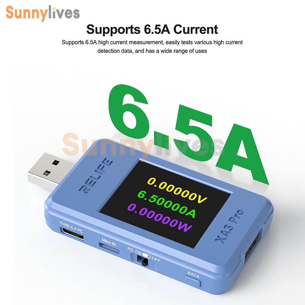 XA3 Pro LCD Digital Voltage Current USB Power Meter Protocol Auto Identification