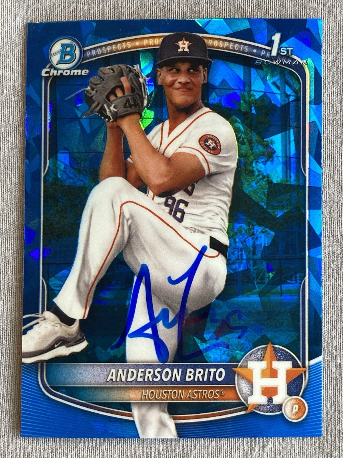 HOUSTON ASTROS- ANDERSON BRITO AUTOGRAPH 2025 BOWMAN CHROME SAPPHIRE 1st BOWMAN