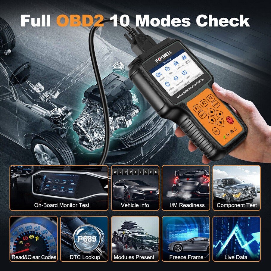 FOXWELL NT650 Elite Car OBD2 Scanner Code Reader ABS SRS Engine Diagnostic Tool