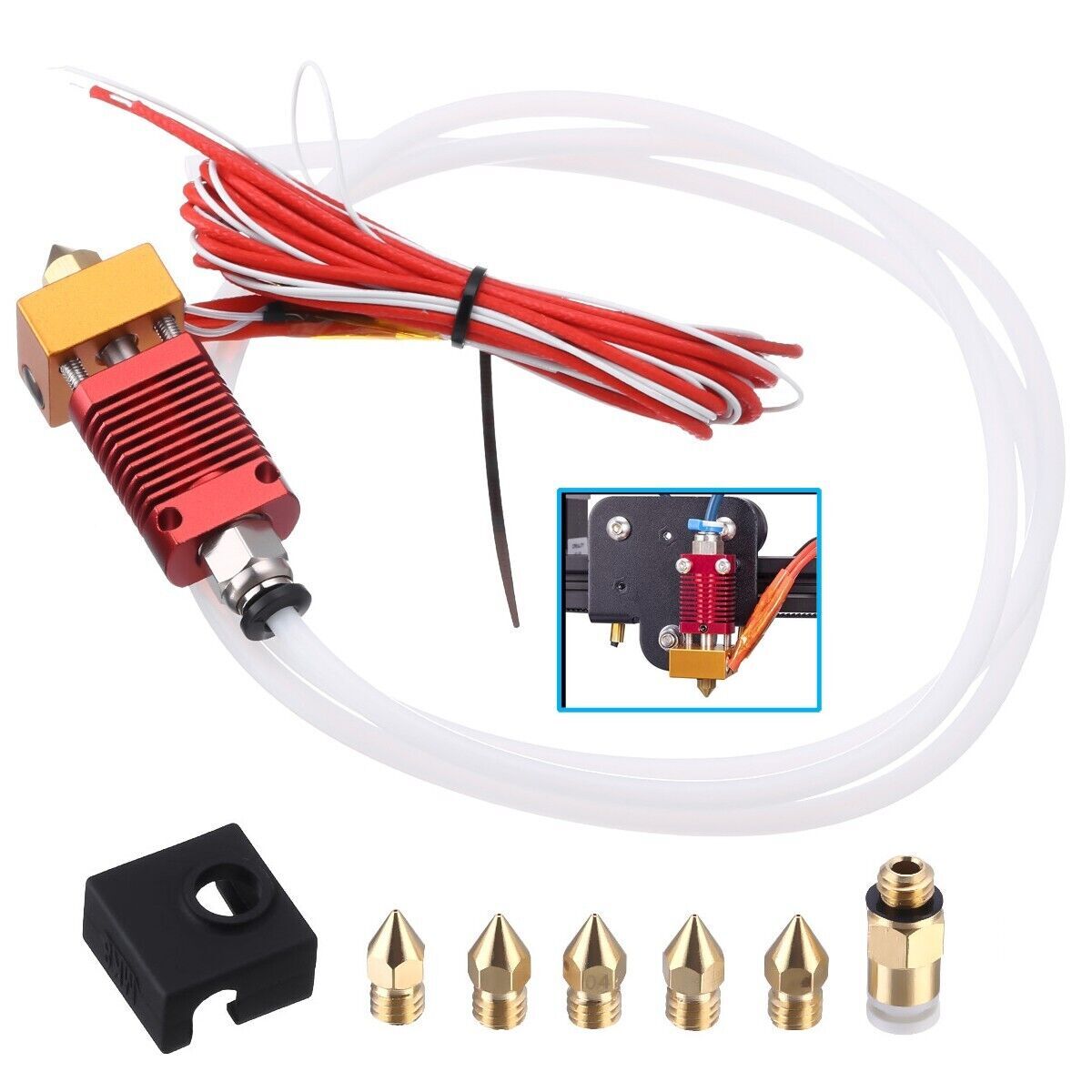 Extruder Heater Hot End Nozzle Kit for Creality Ender-3/3PRO/5 3D Printer Parts