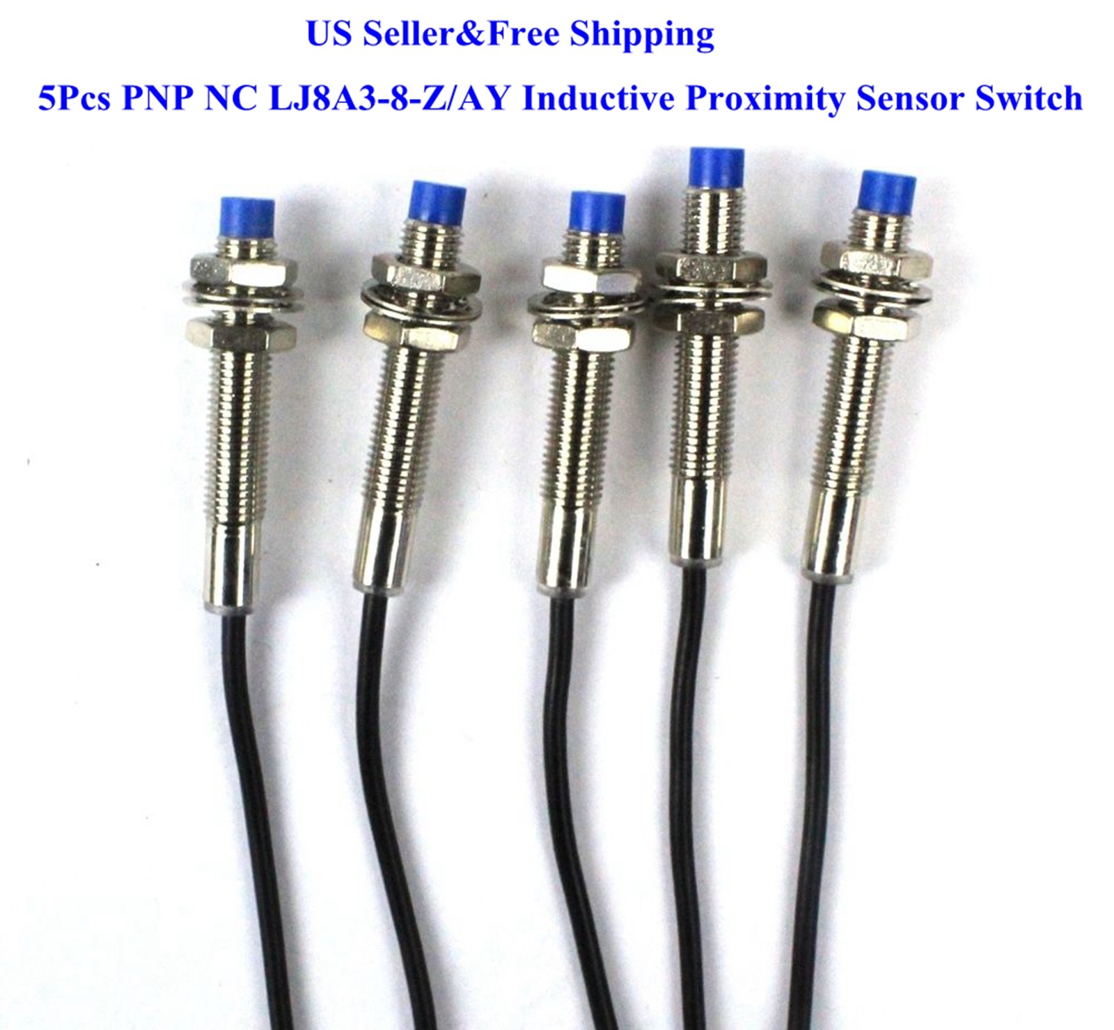 5Pcs PNP NC LJ8A3-2-Z/AY Inductive Proximity Sensor Switch DC6V-36V US