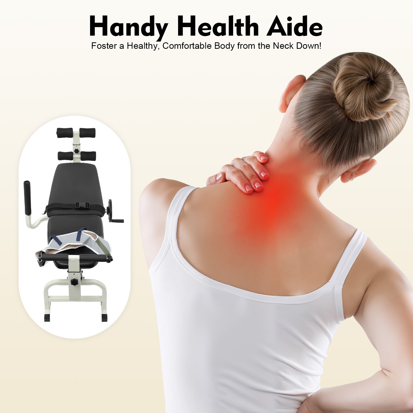 Multi-function Cervical Traction Device Back/Neck Stretcher Lumbar Stretch Bench