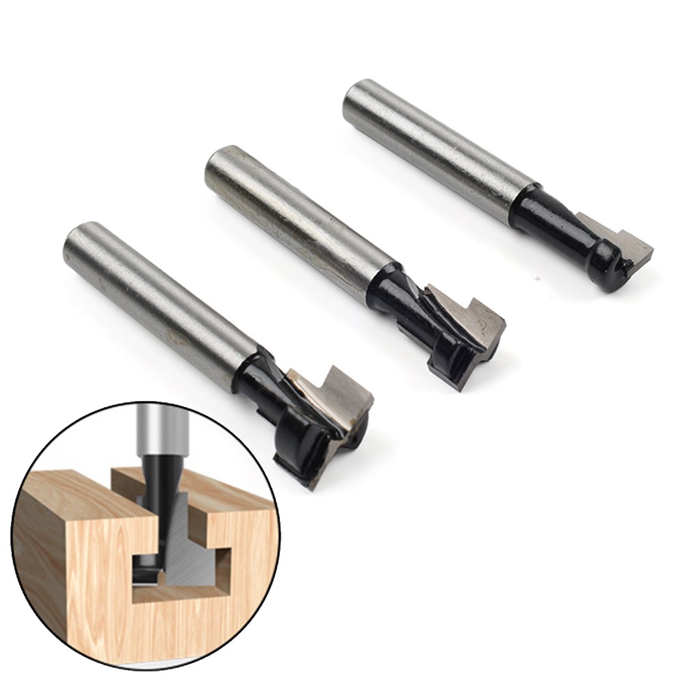 3PCS 1/4" Shank TCT Keyhole T-Slot Router Bit for 3/8" 5/16" For Wood Cutter Set
