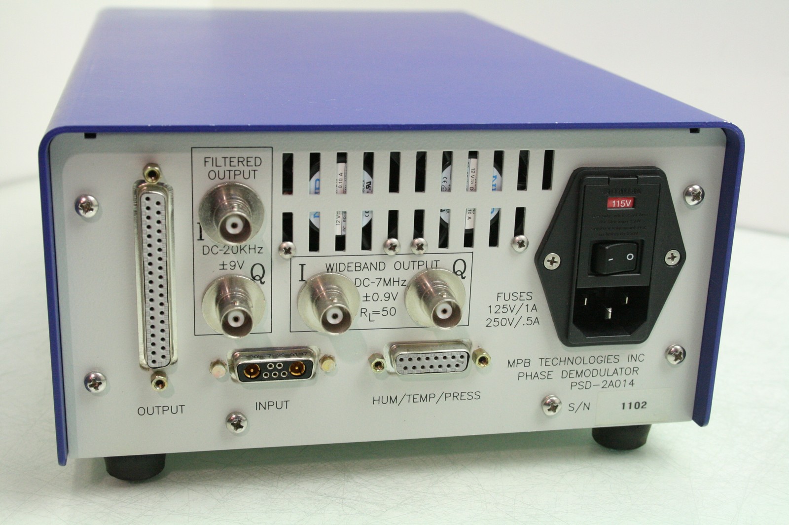 MPB PSD-2A014 Wideband Phase Demodulator Filtered Output Analyzer