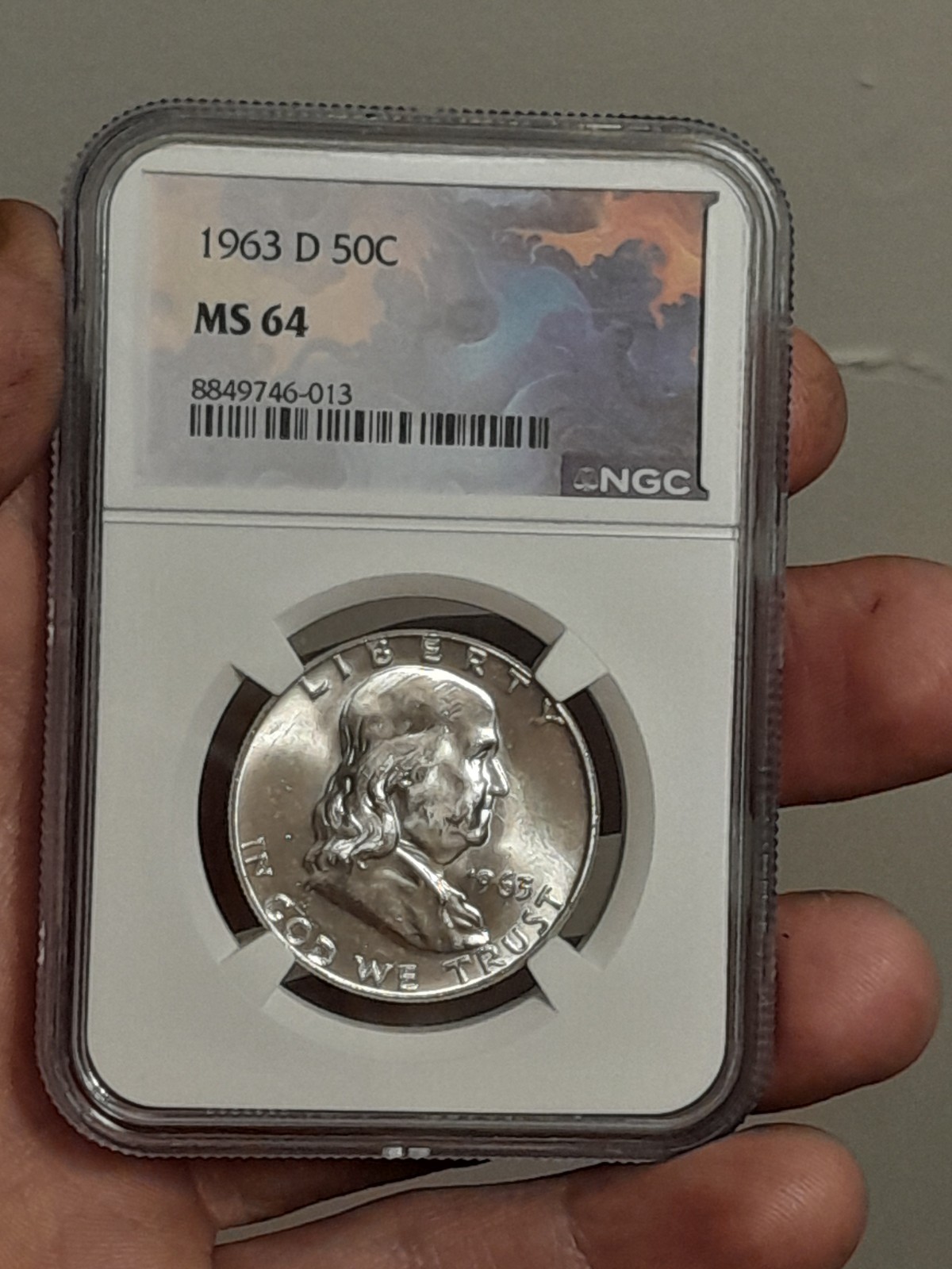 1963-D Franklin Silver Half Dollar ~ NGC MS64