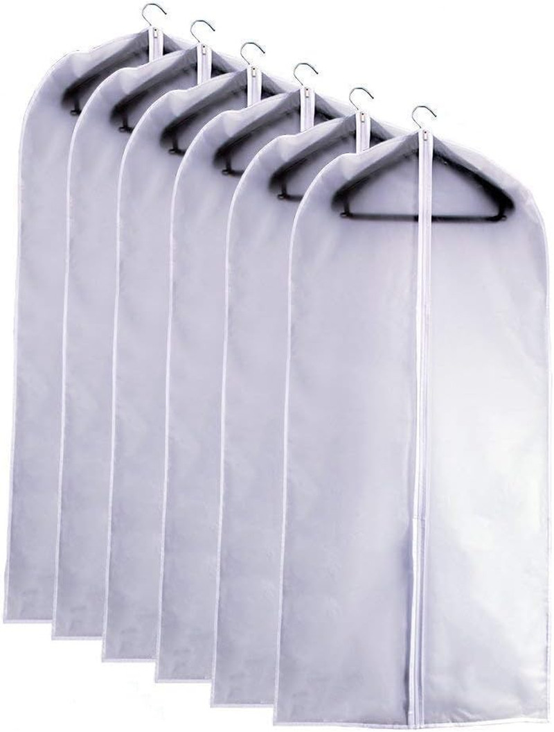 Garment Bags Covers 24''X60'' Dress Bags for Hanging Clothes (Pack of 6) with St