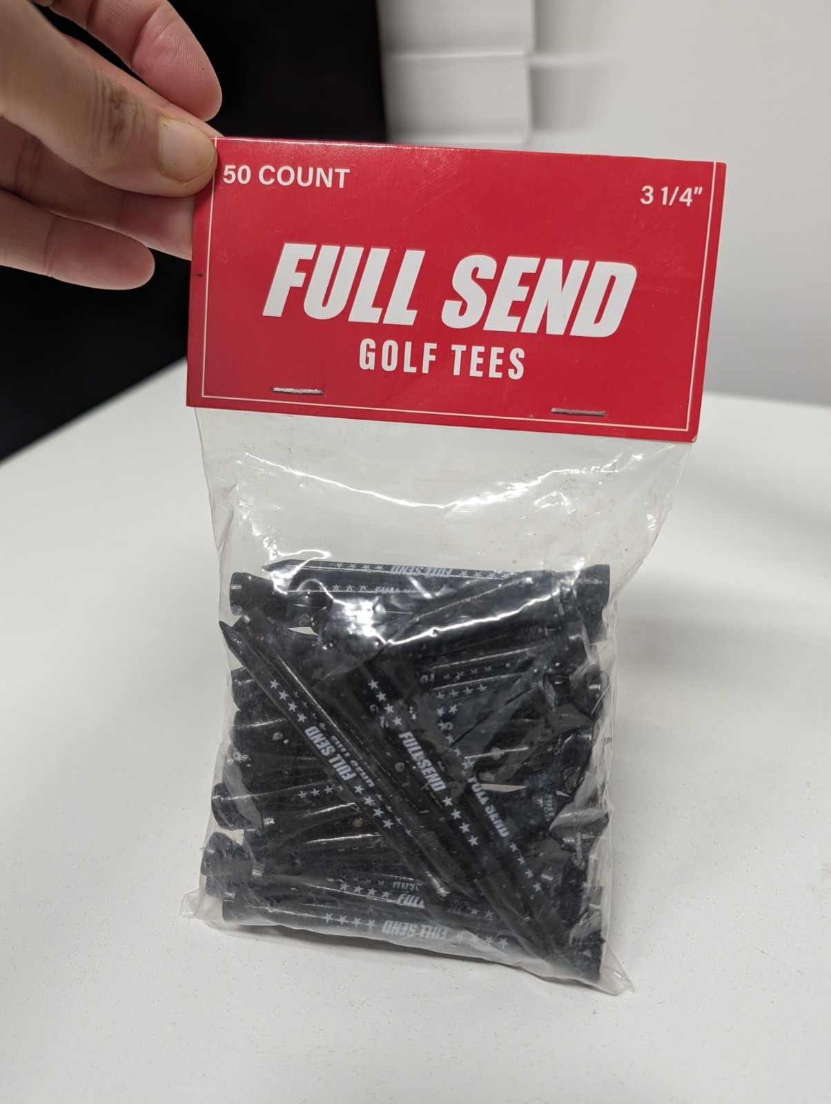 FULL SEND GoLf Tees 50 count black 3 1/4"