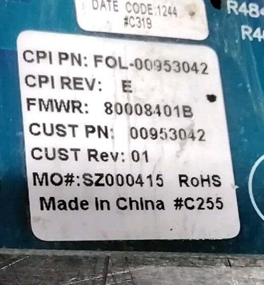 Follett Ice Machine Control Board Part # 00953042 Rev 01