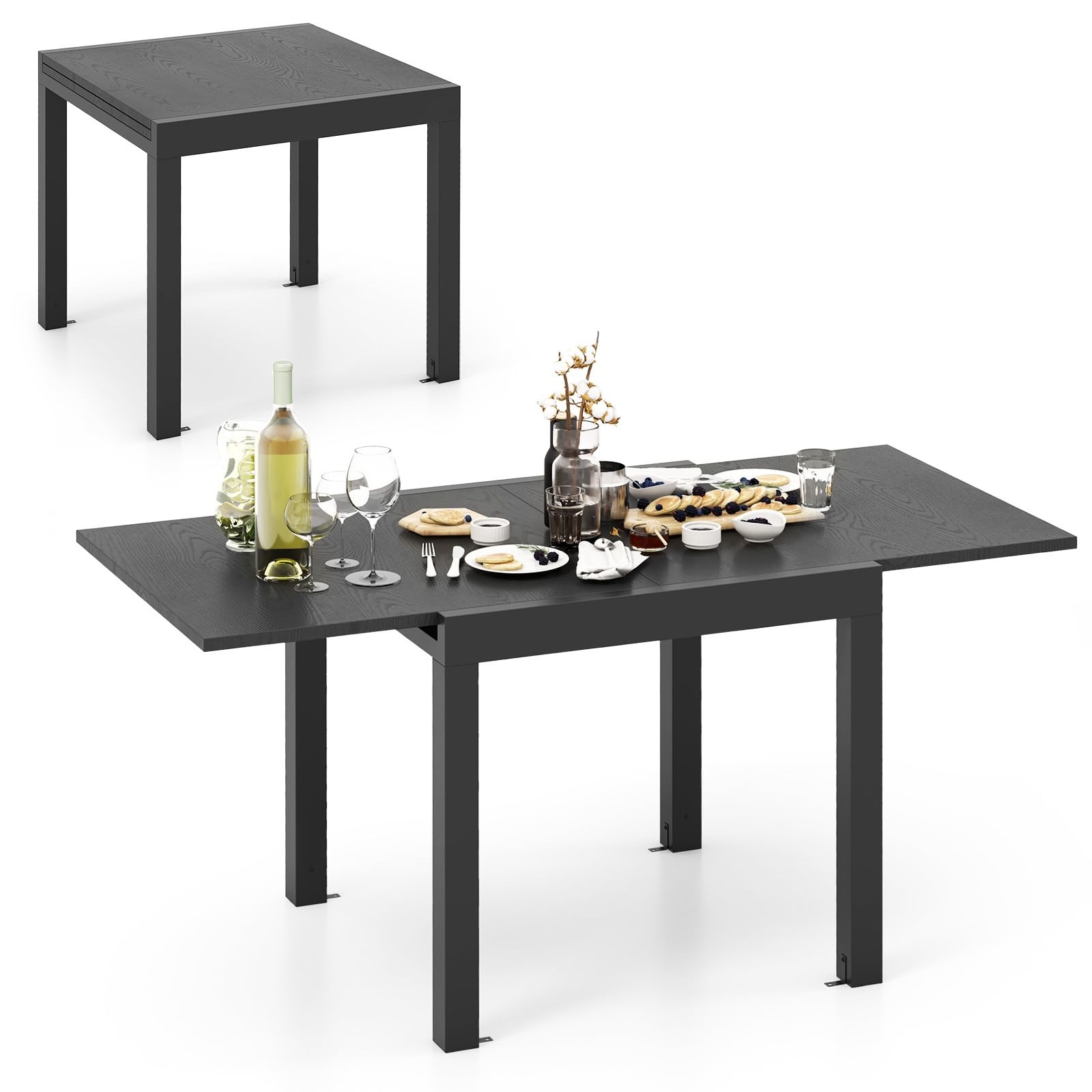 Giantex Expandable Aluminum Dining Table for 46 People, 31.5”63” Extendable P...