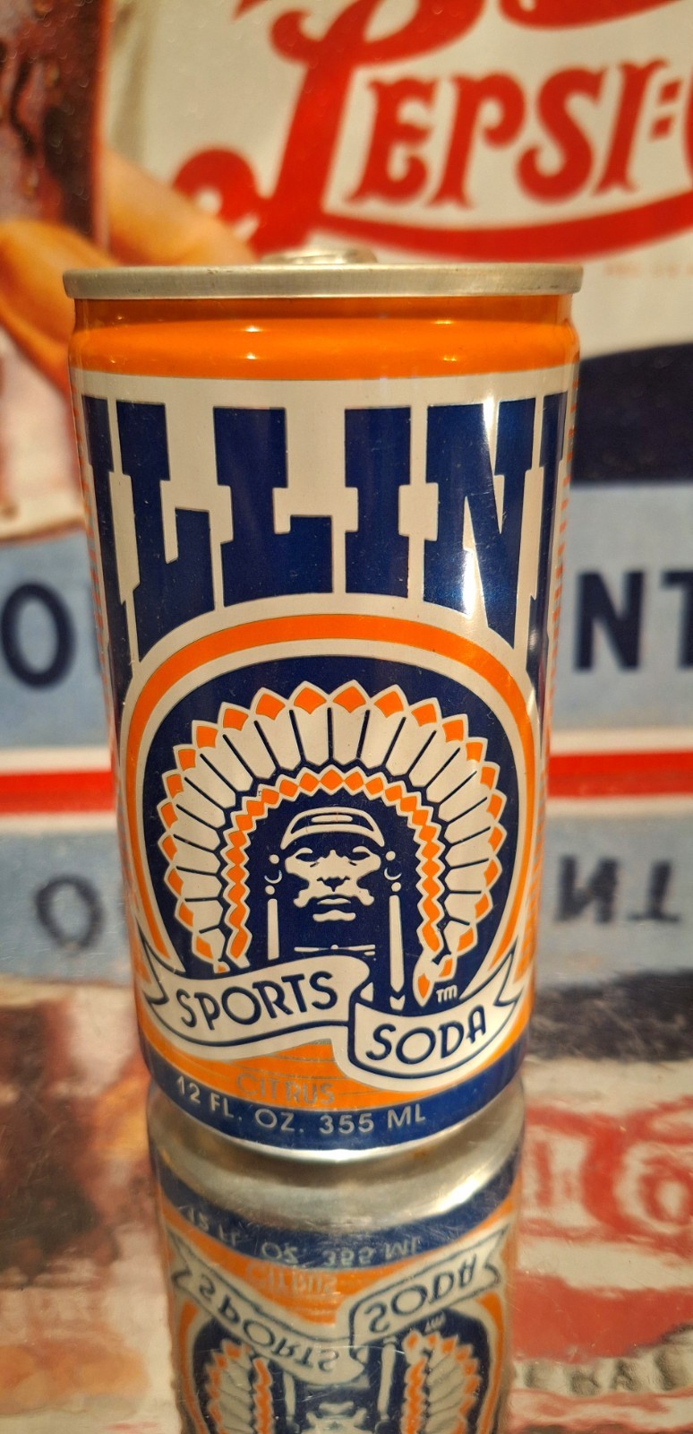 🍺 1983 1984 Illini Rose Bowl Illinois Soda Pop Can Advertising Prop Empty 80's