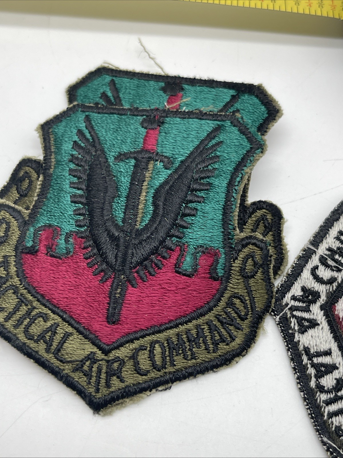 U.S. Military USAF Tactical Air Command Patch Insignia ERROR White Back Cut OD