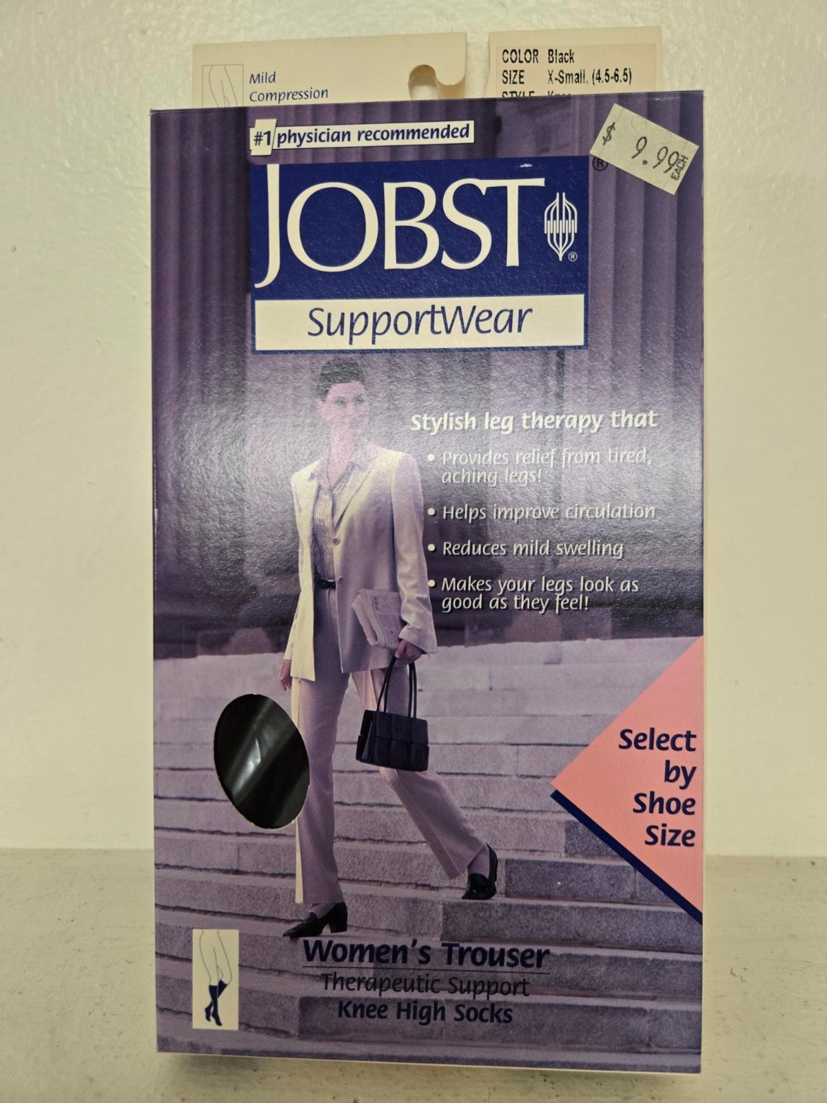 Jobst Mild Compression Knee High,Knee,Black,X-Small(4.5-6.5)