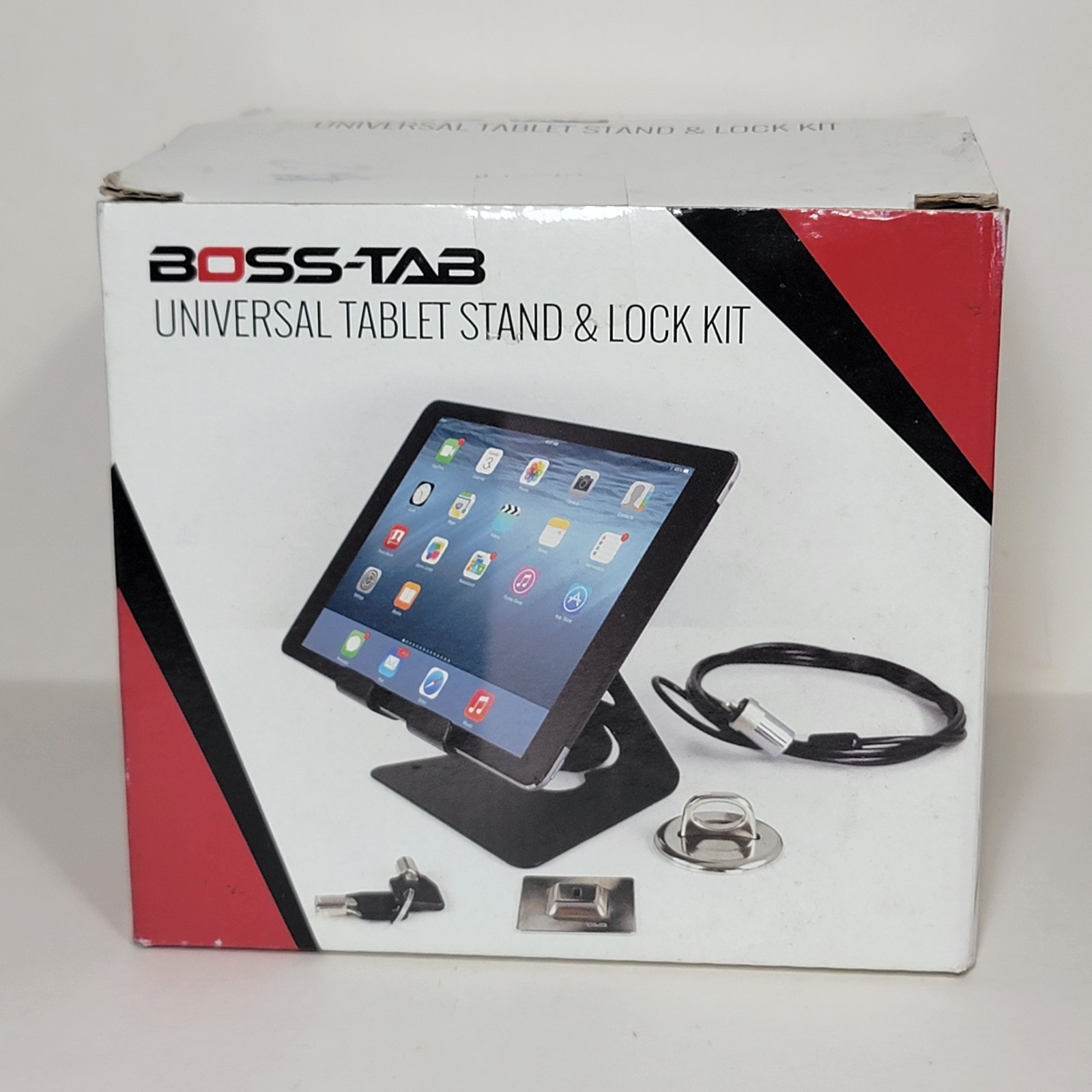 Tablet Stand And Lock Kit - Bosstab Universal Security Desk Stand White NEW