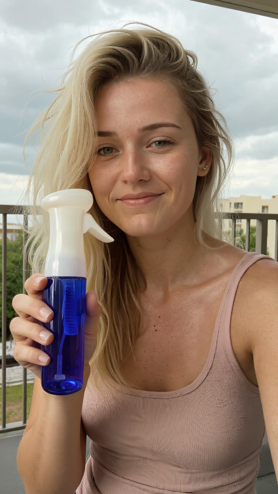 Fine Mist Spray Bottle Continuous Spray Rare Cobalt Blue Hair/Plants/Cleaning