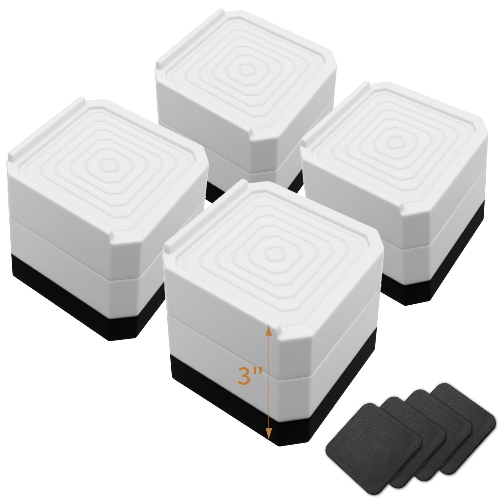 4 Pack Bed Risers Heavy Duty Adjustable Furniture Risers for Bed Couch Sofa D...