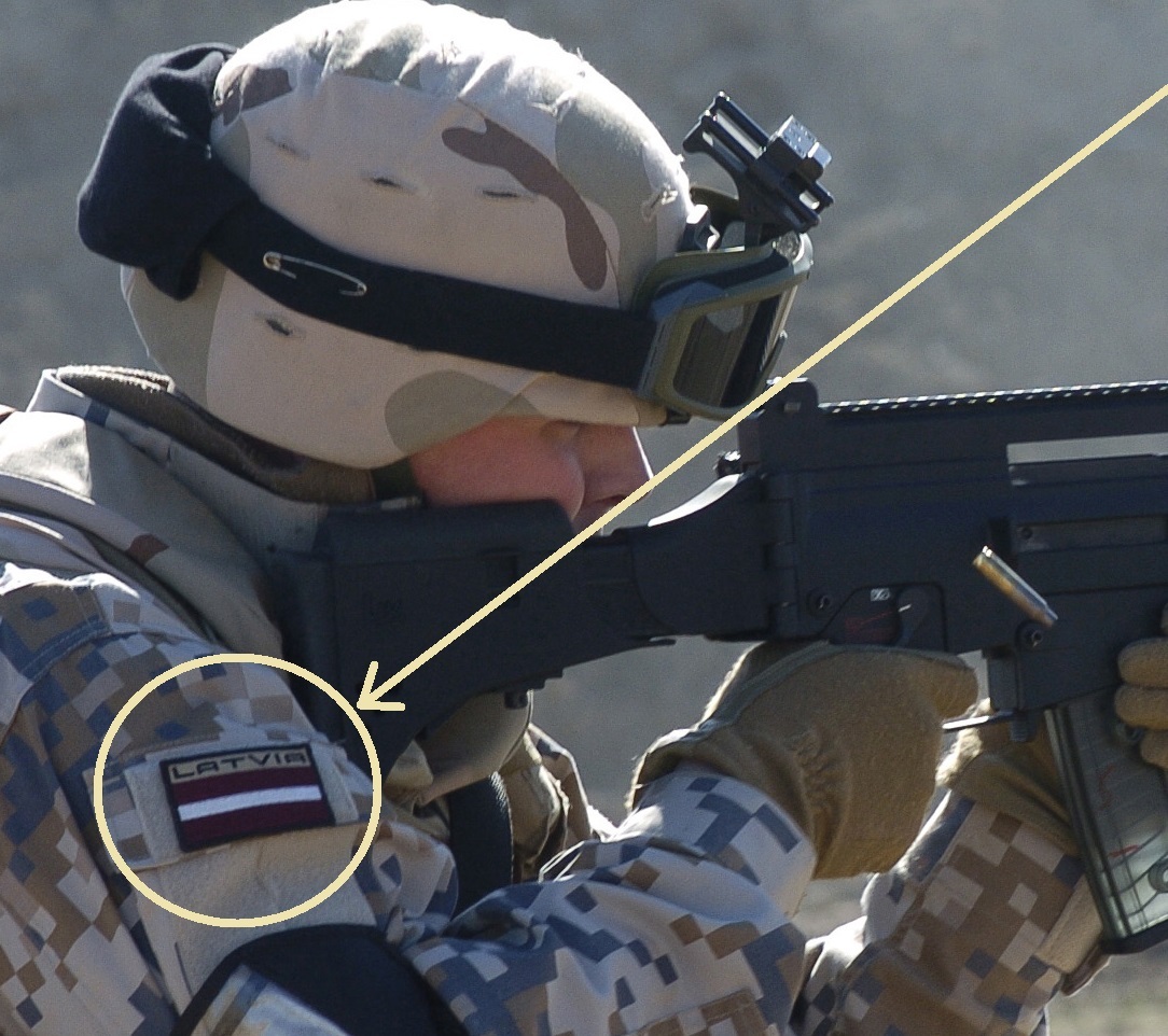 KANDAHAR-WHACKER© WAR TROPHY burdock NAF: Latvijas armijas īpašie Latvian Flag