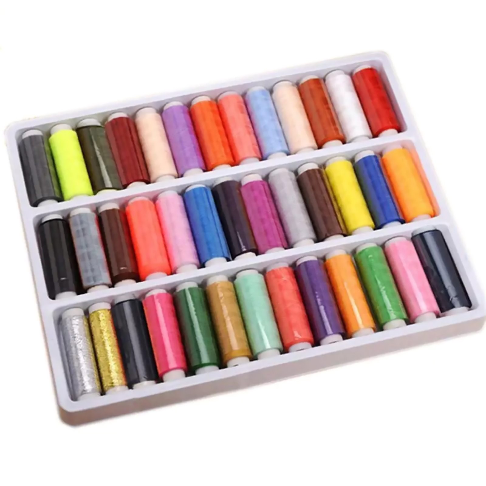 39Pcs Colored Sewing Thread Set Mixed Colors Polyester Spool For DIY Sewing