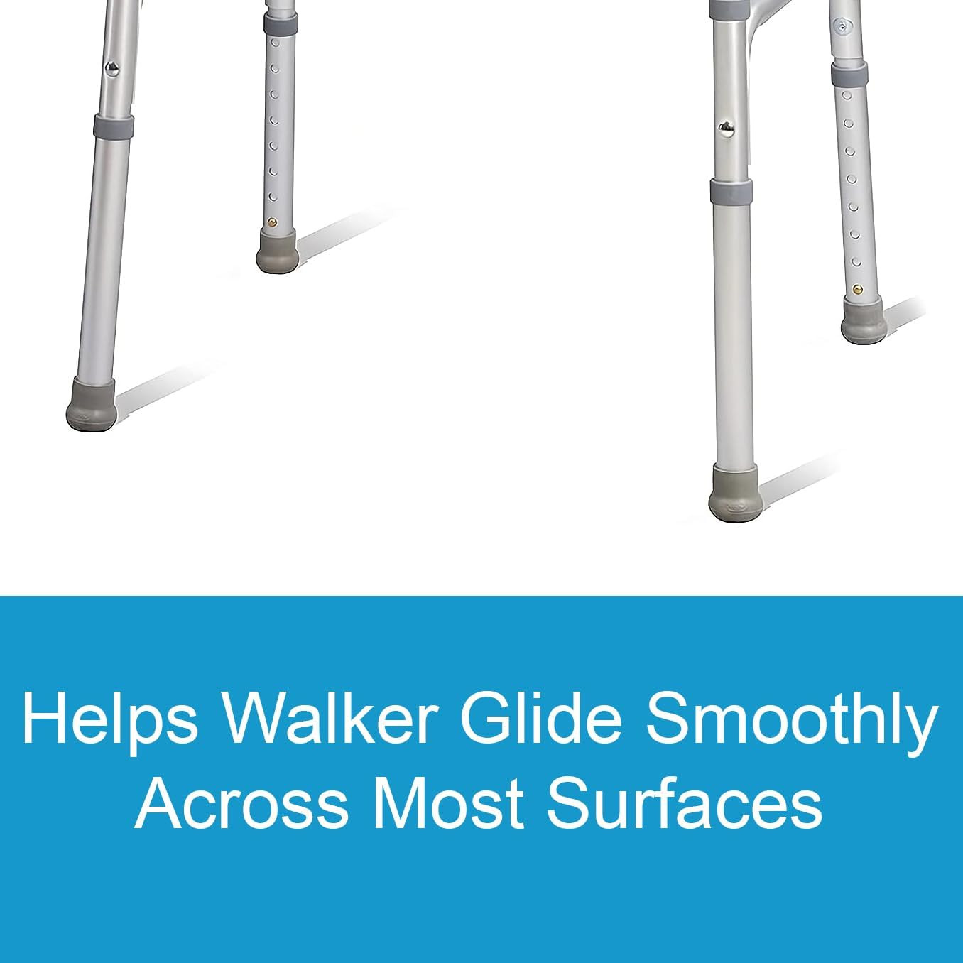 Walker Glides with Auto-Brakes, Universal Fit Replacement Tips, Rubber Feet