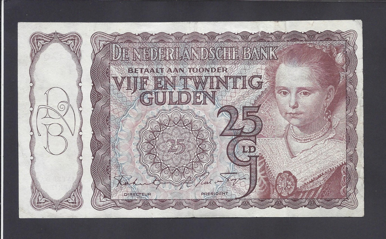 NETHERLANDS  -  25  GULDEN   1944 @     @