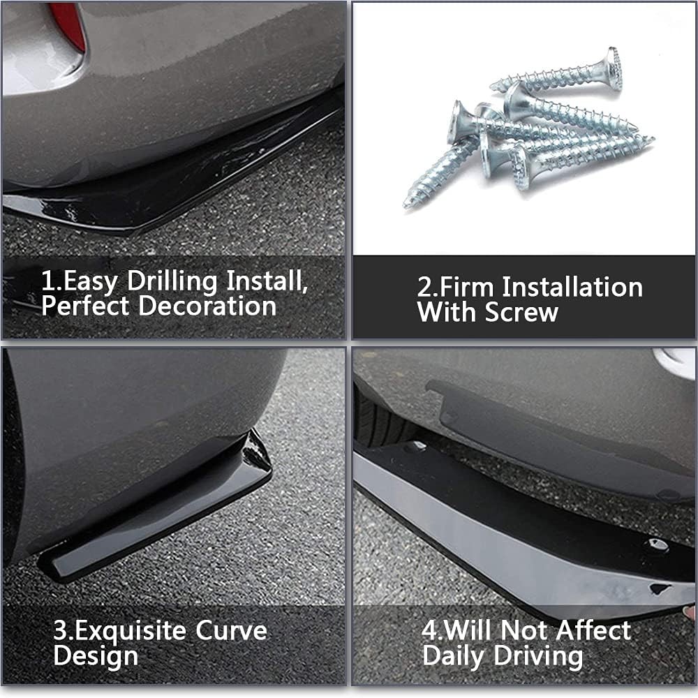 2X For Benz Car Rear Bumper Lip Diffuser Splitter Canard Protector Accessories